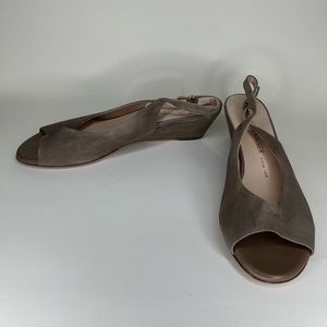 peter kaiser shoes sling back woman size 6.5 brown suede upper beautiful shoes